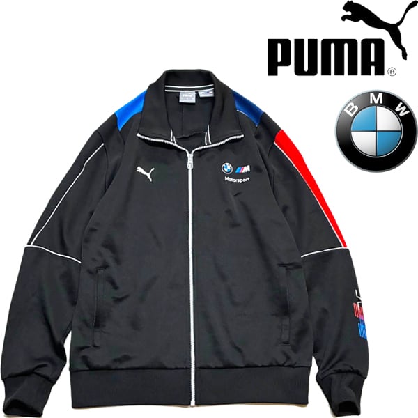 1点物◇プーマBMWトラックジャケット黒ジャージ古着MLメンズレディース
