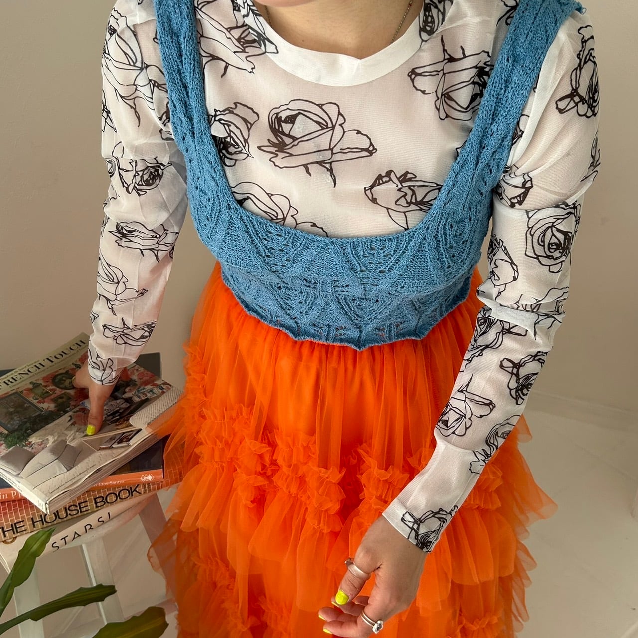 薔薇柄シアートップス_LN02806 | lanan(ラナン)