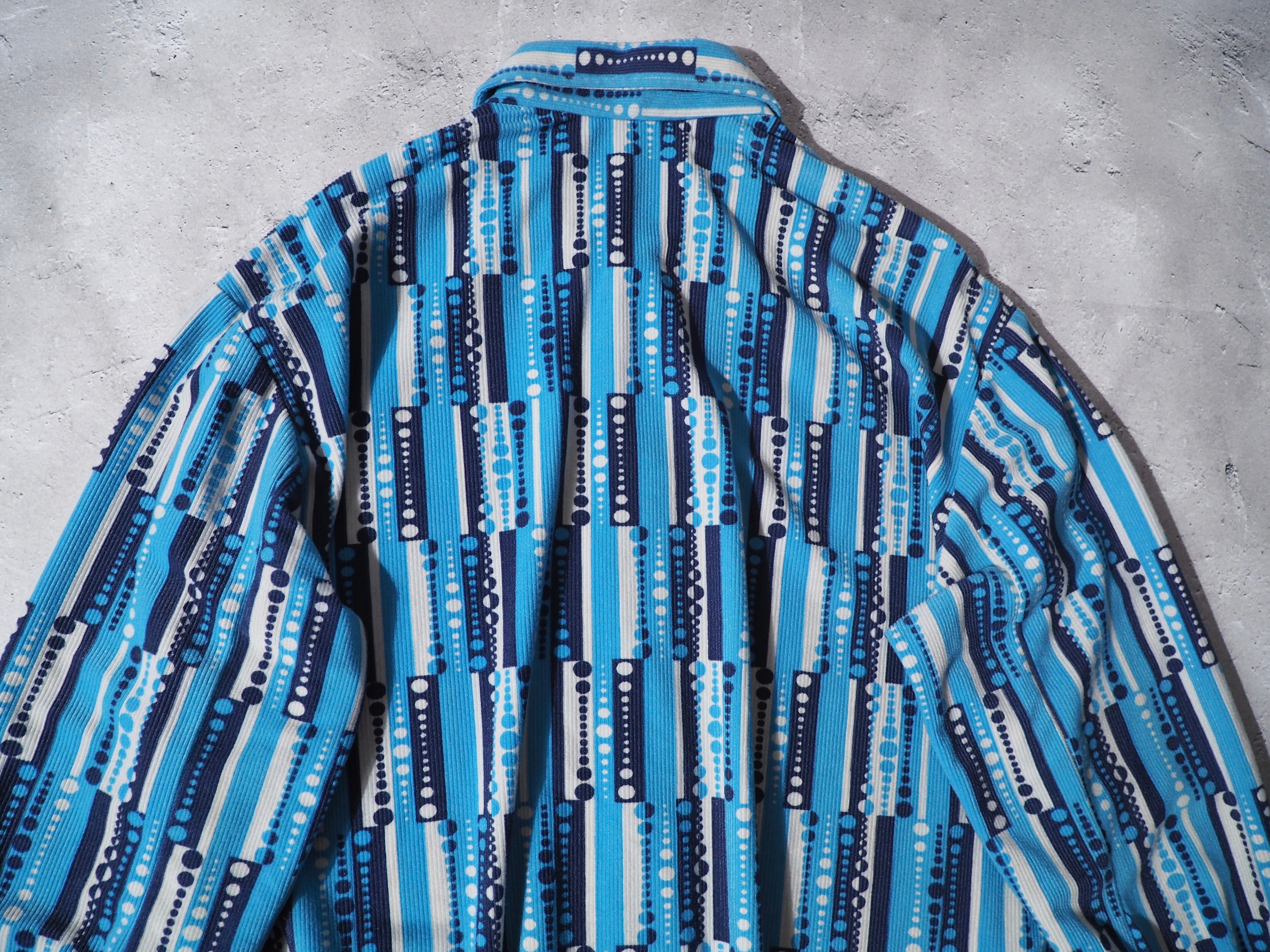 1970 - 80s cold dot line pattern vintage corduroy shirt
