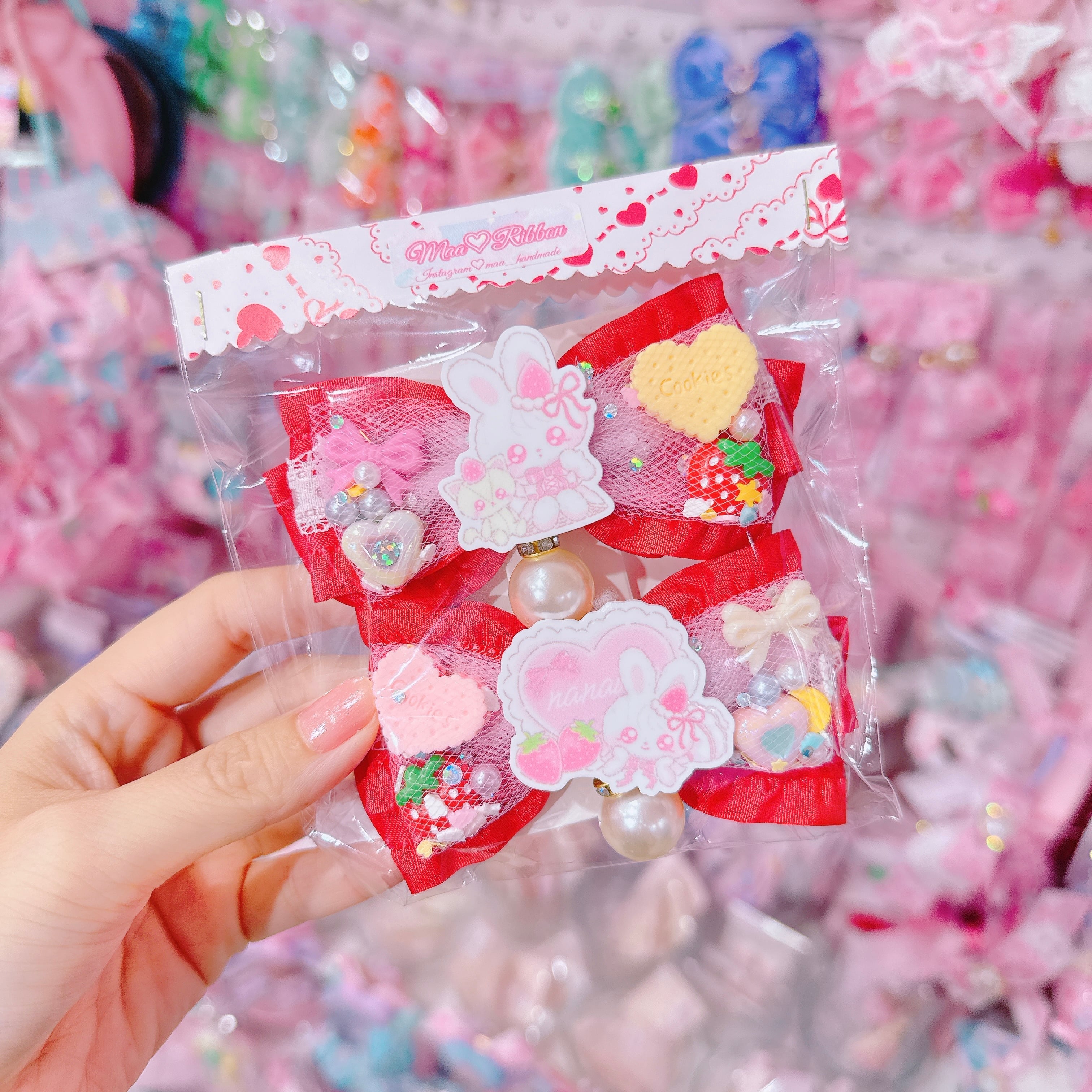 【R14】50-44チュールツインヘアクリップ