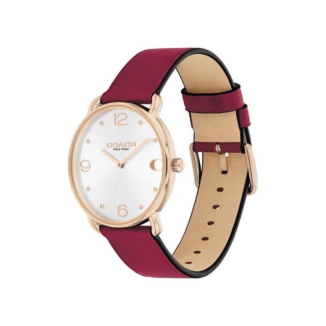 コーチ エリオット 36mm サンレイダイヤル ブラックレザーストラップ