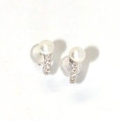 シルバー パール＆キラキラ ピアス simple silver series mm1054