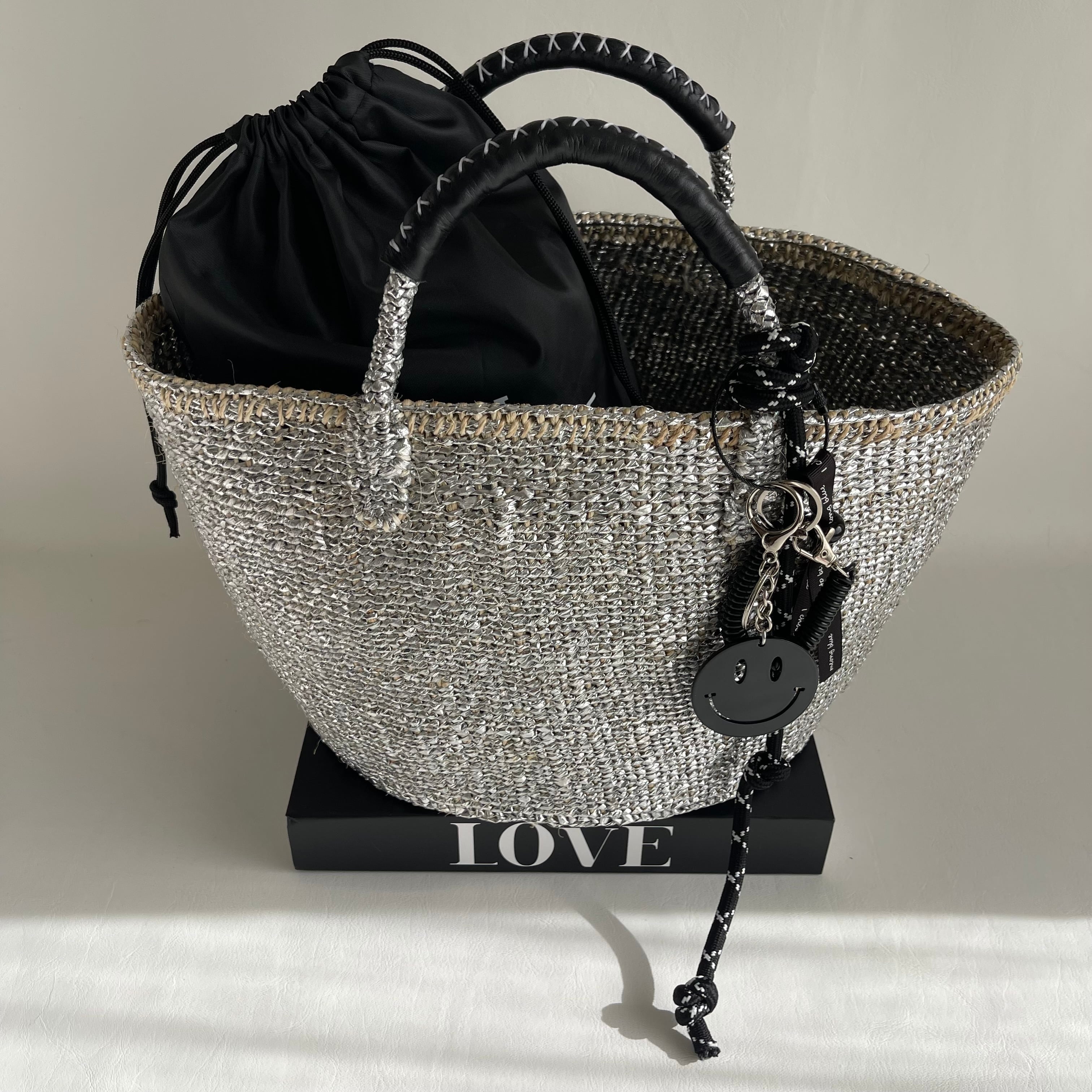 チャーム選べます / Kago-Bag / ML / SILVER / 巾着バッグ付き | meong