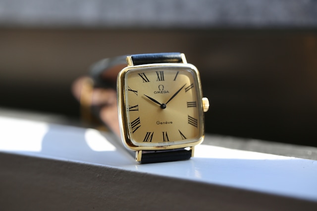 【OMEGA 】1972年製 オメガ ジュネーブ ゴールド スクエア型 ローマンインデックス OH済み / Geneve / Vintagewatch / Cal.625/ OH