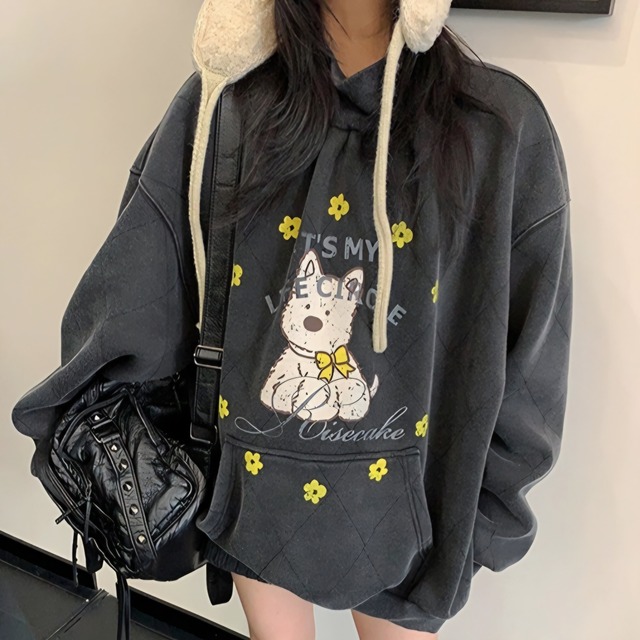 オーバーサイズ裏起毛スウェットトップス◆2col L00429