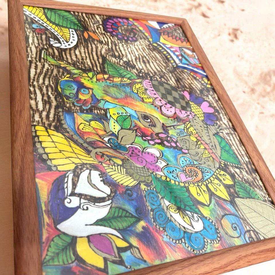 ガネーシャA4サイズアジアン・バリ雑貨・エスニックインテリア アート