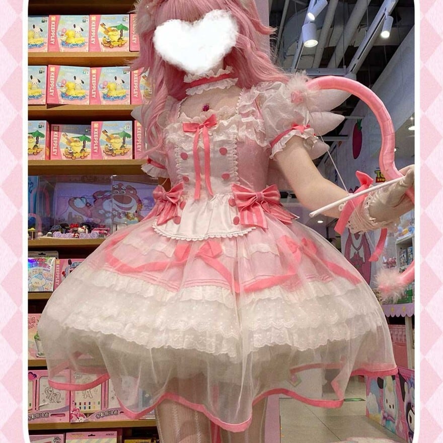 アイドル衣装 スカートカバー レース コンカフェ衣装 イベント ピンク