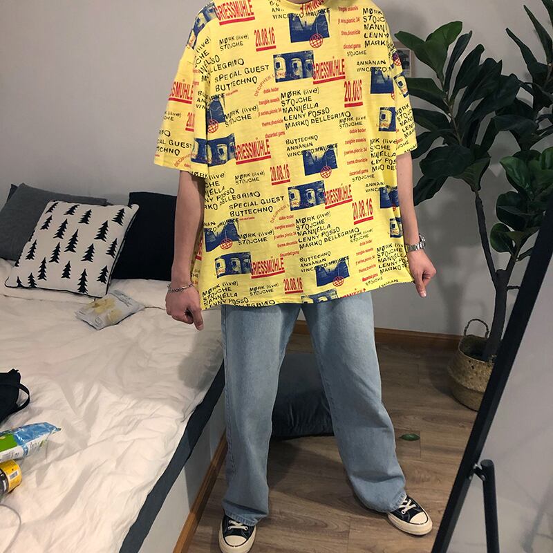 全3色 Tシャツ カットソー プリント カジュアル シンプル