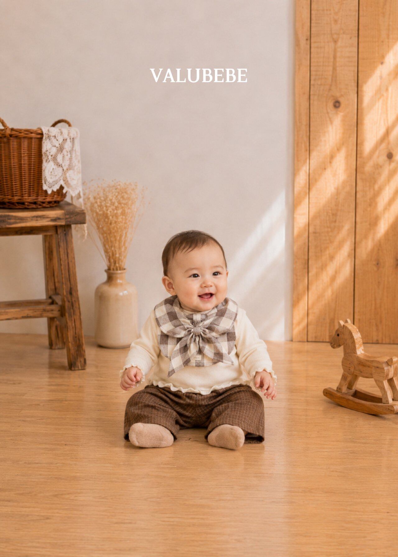 送料無料【予約】/ チェックボタンチノパンツ / valubebe