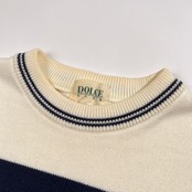 DOLCE CLUB ドルチェ ドッグデザイン コットンニット セーター サイズ 46 /ワールド/日本製/ホワイト×ネイビー