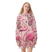 Women's Casual Hoodie Midi Dress Paisley 4498