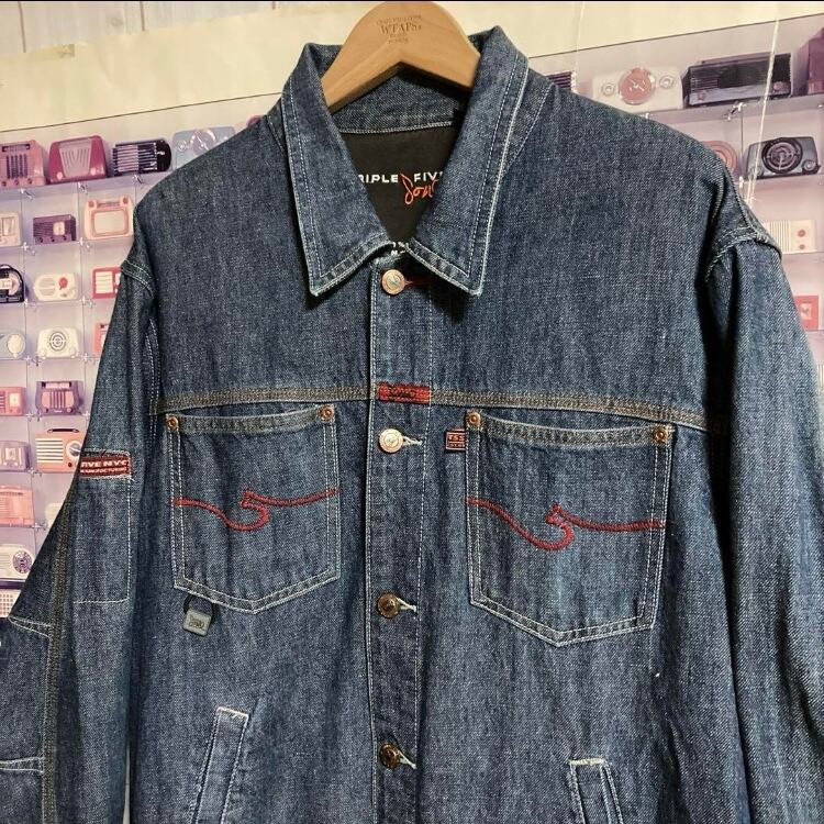90s TRIPLESOULデニムジャケットGジャンT5SFIVE555オールド 90s TRIPLESOULデニムジャケットGジャンT5SFIVE555オールド