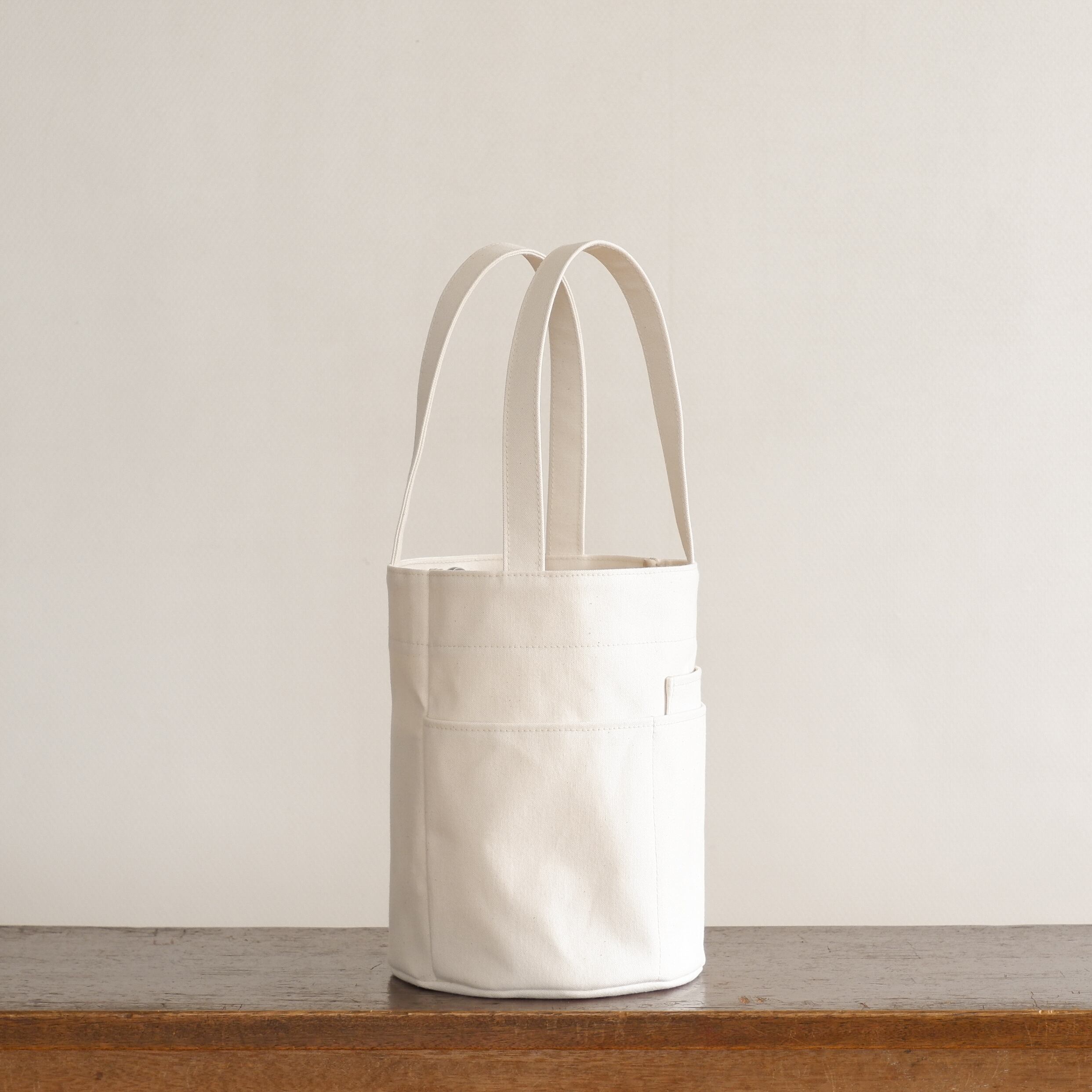 ダブルポケット丸底トート 生成り / 9号帆布 | aoya bags | シンプルで