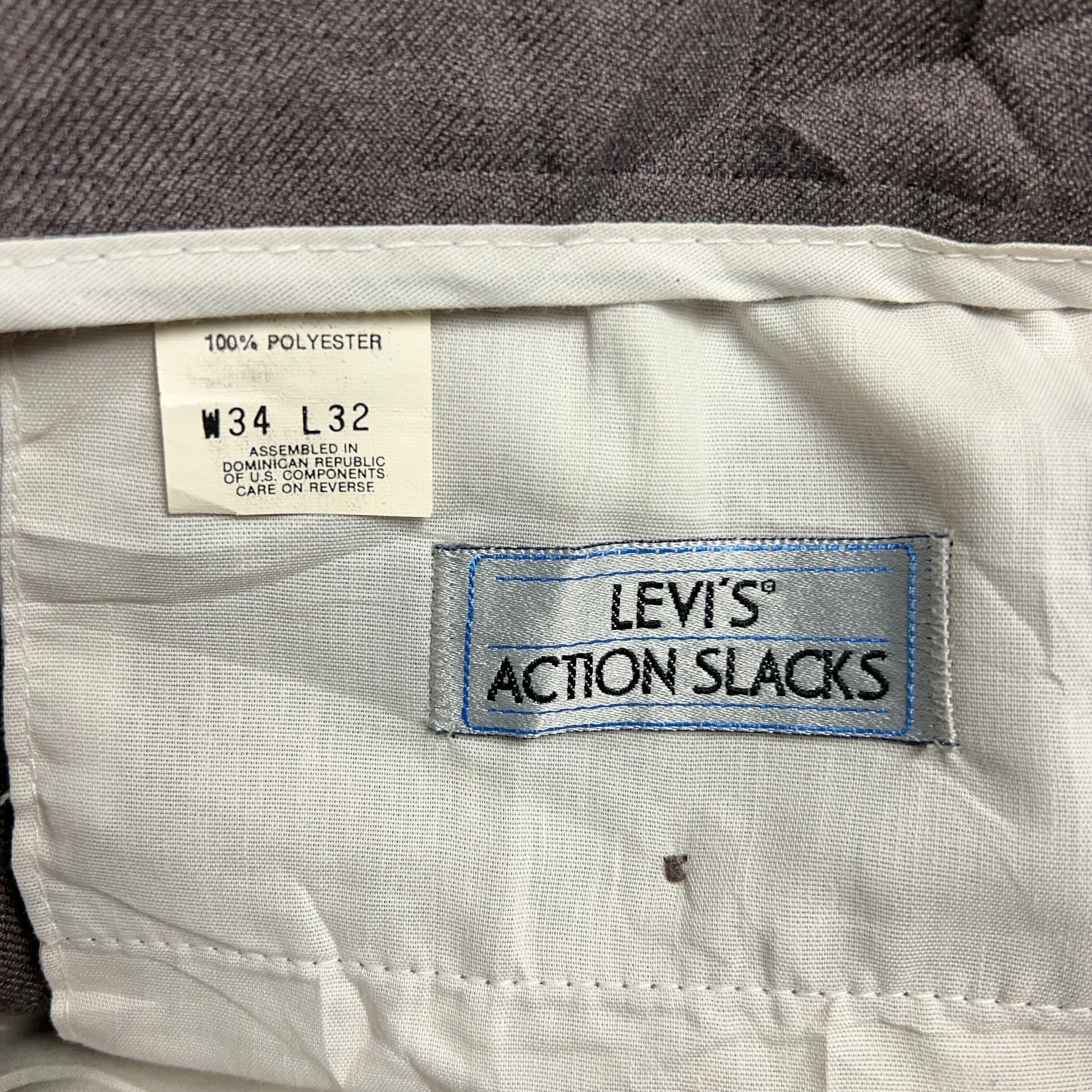 90's LEVI’S ACTION SLACKS Slacks Gray W34 L32 90年代 リーバイス アクションスラックス チャコール  グレー【1000A1165】