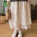 裾Wレースフラワー刺繍スカート ・12596