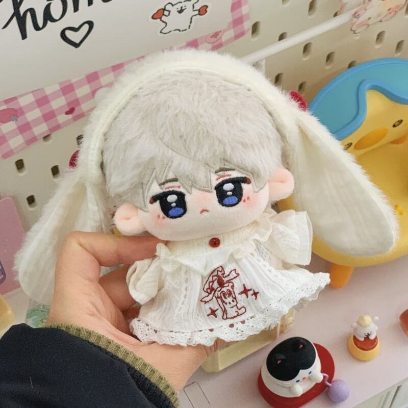 10cm/20cmぬいぐるみ用 うさぎ パジャマ トップス＋パンツ＋もこもこ