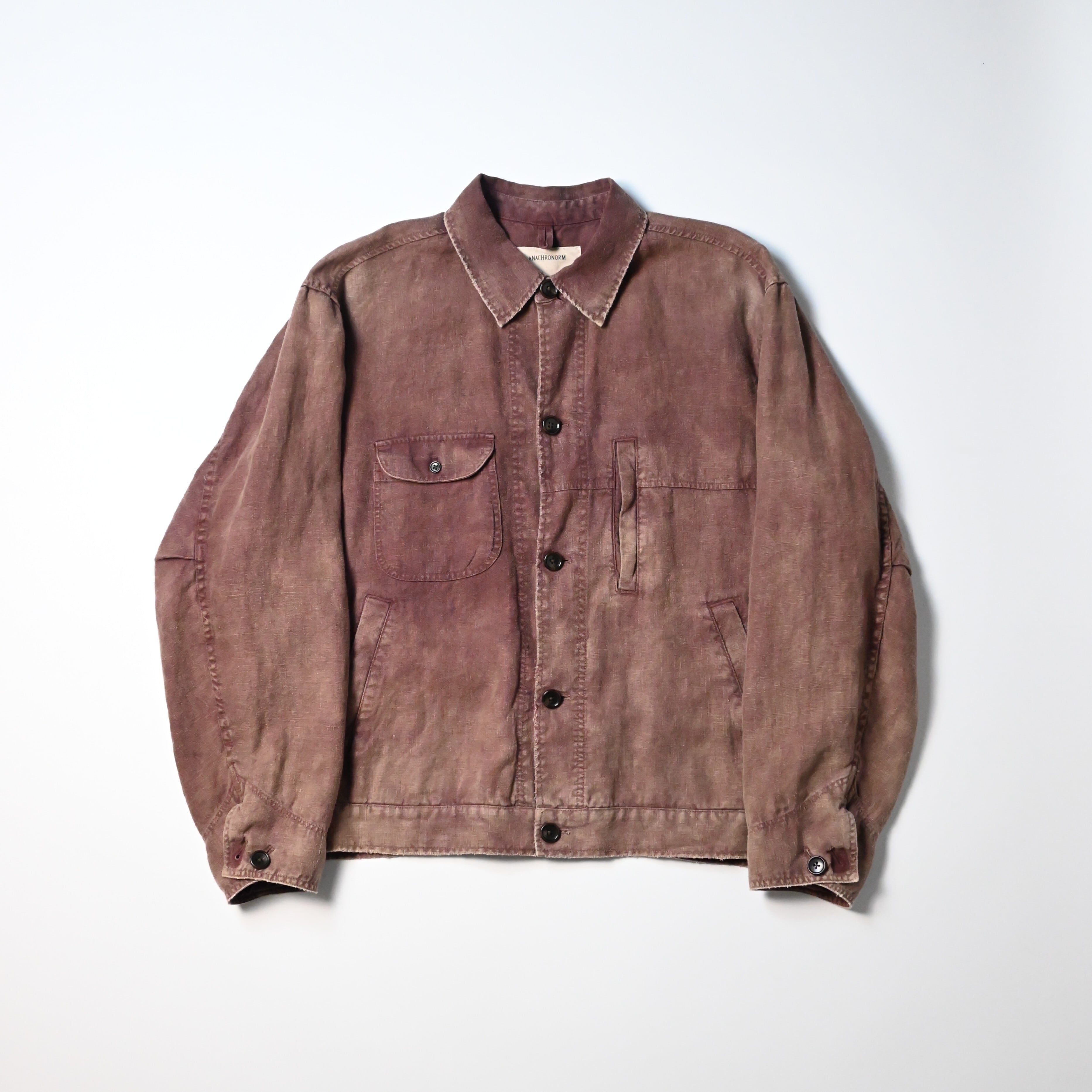 ANACHRONORM / FADED SULFUR DYED LINEN UTILITY JACKET | GANKO
