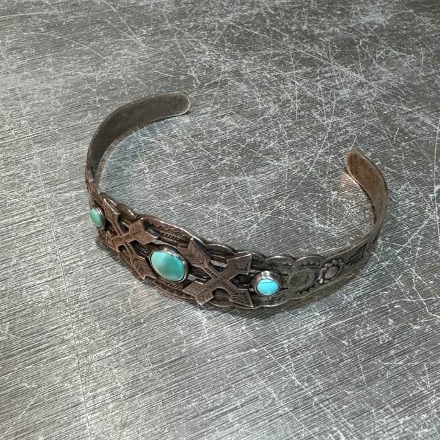 VINTAGE NAVAJO TURQUOISE BANGLE 1940’S OLD