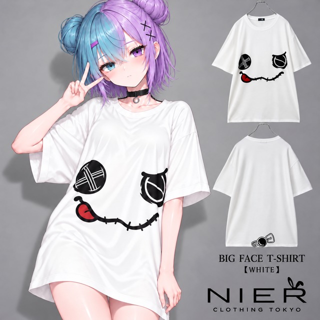 《BASEランキング1位記念》BIG FACE T-SHIRT【WHITE】
