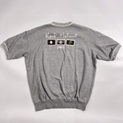 Karl Helmut カールヘルム SPORTS スポーツパッチ Vネック 半袖 スウェット トレーナー M /グレー系 メンズ