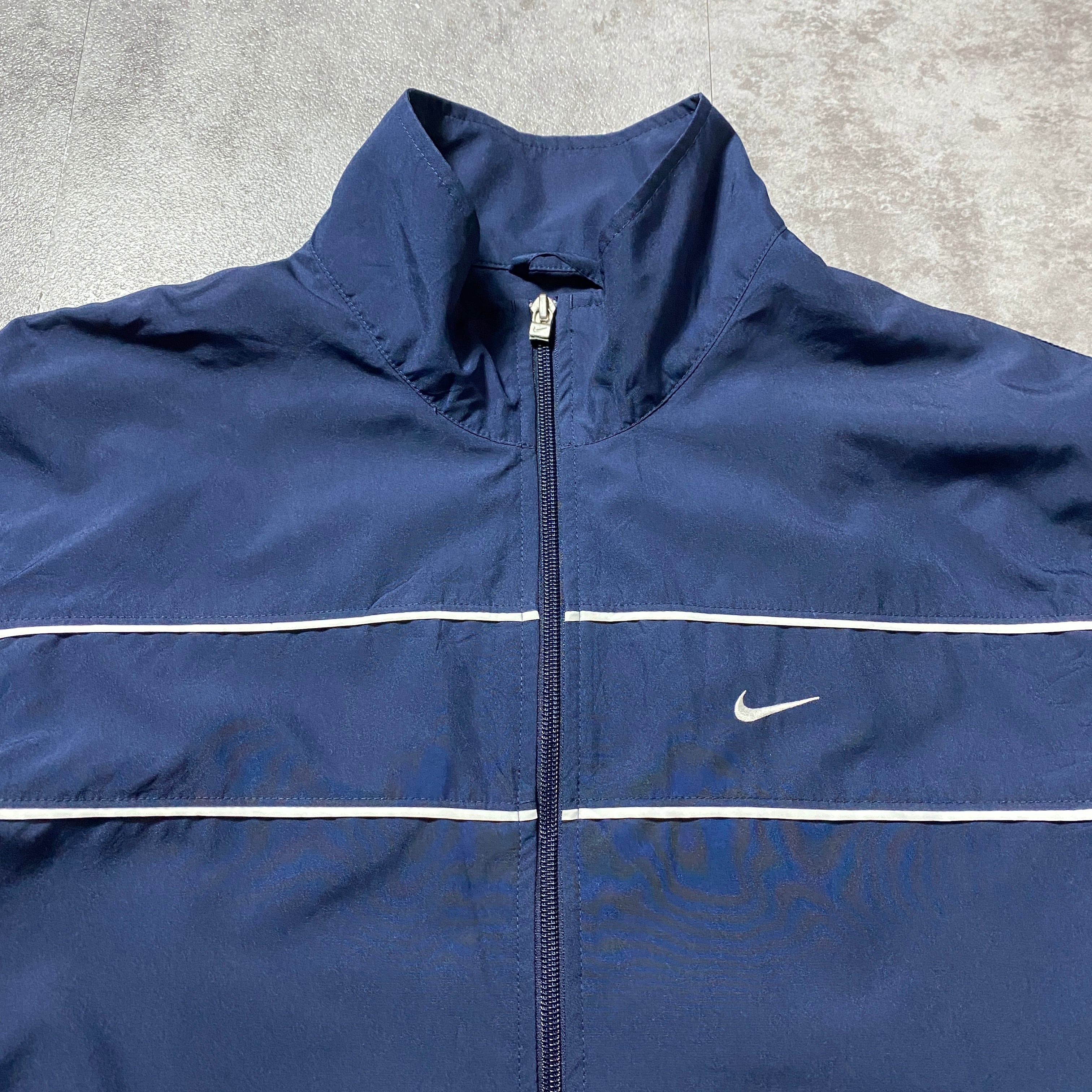 00's NIKE ナイキ スウォッシュ 刺繍ワンポイント バックロゴ ネイビー