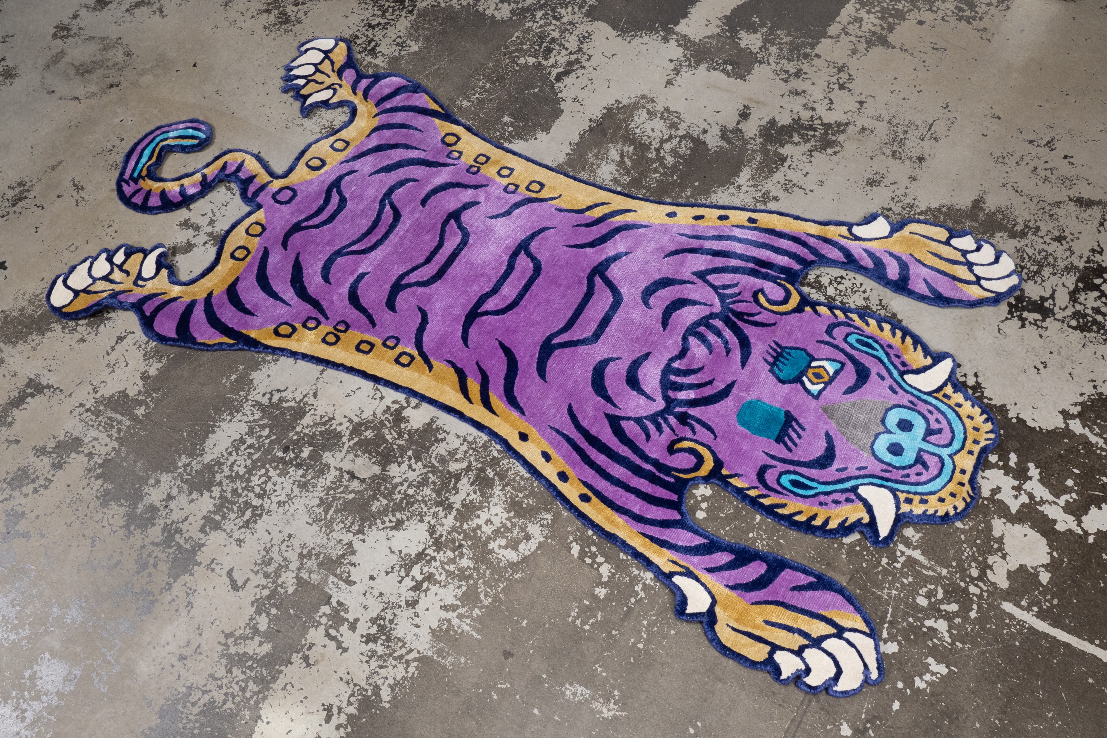 Tibetan Tiger Rug 《Lサイズ•シルク•オリジナル•パープルバージョン