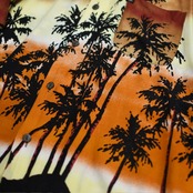 sunset pattern rayon aloha shirt