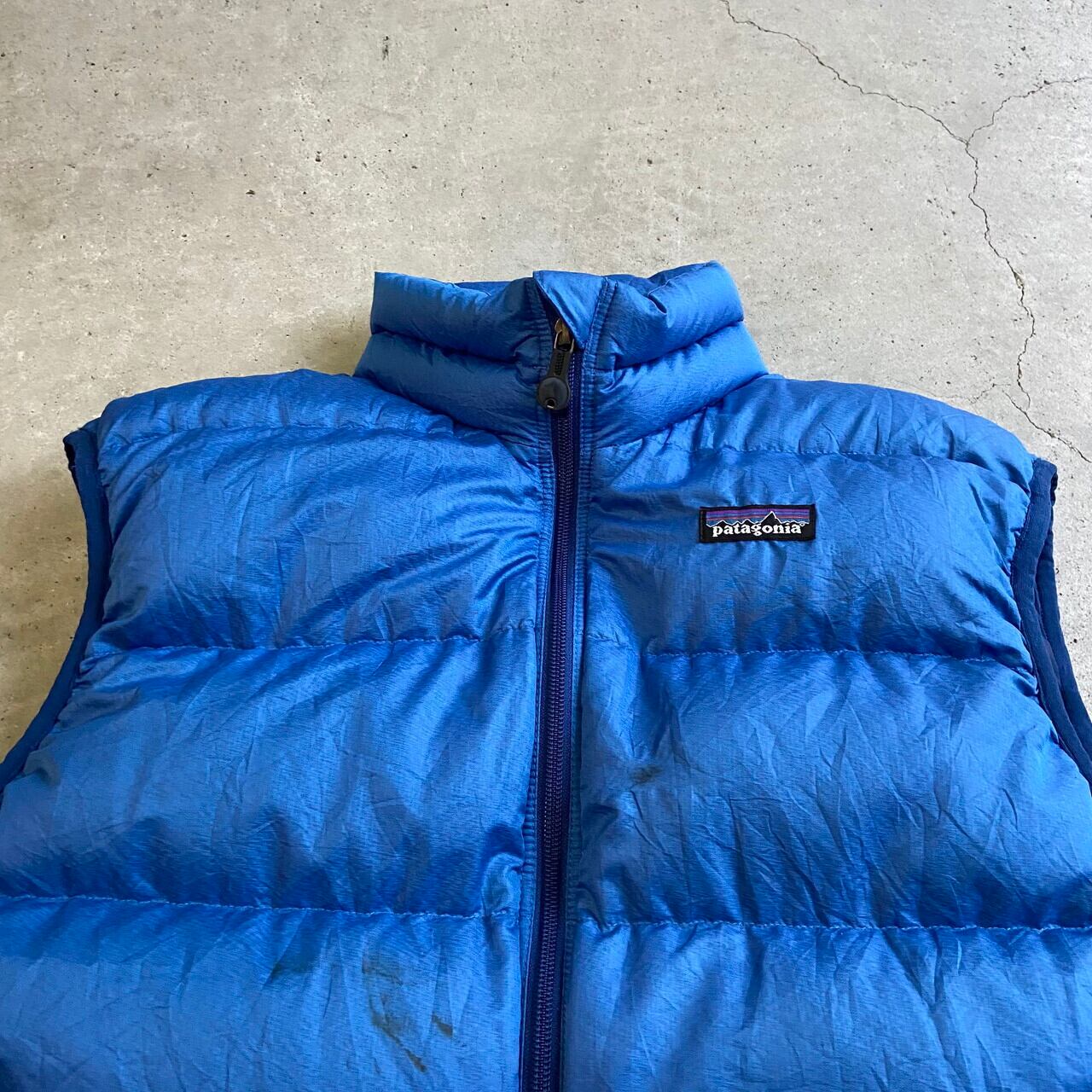 00s 廃盤型 Patagonia パタゴニア ダウンベスト ブルー アウトドア