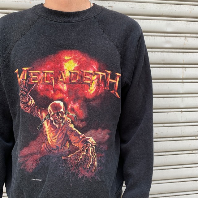 80s USA製 MEGADETH メガデス バンドスウェット ブラック　L