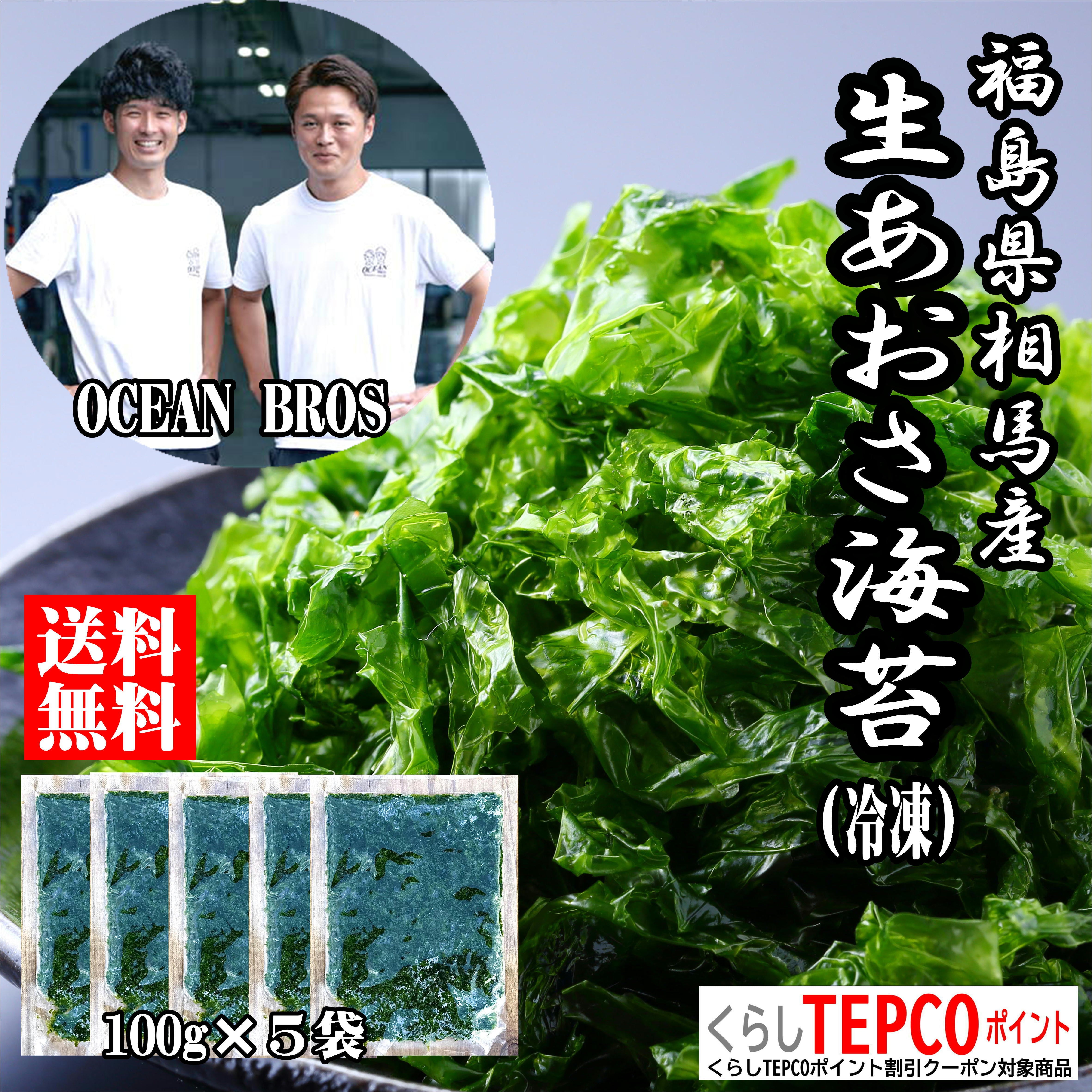 送料無料】福島県相馬松川浦産 生あおさ海苔(冷凍)100g×5袋 | 常磐市場