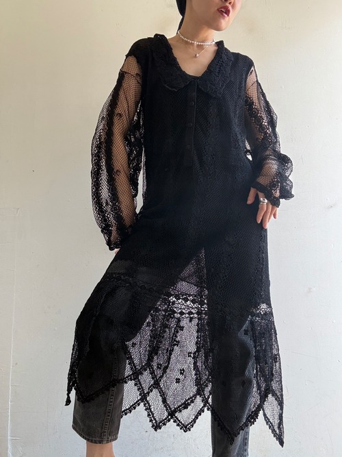 1970s Deadstock "Lim's" Crochet Dress