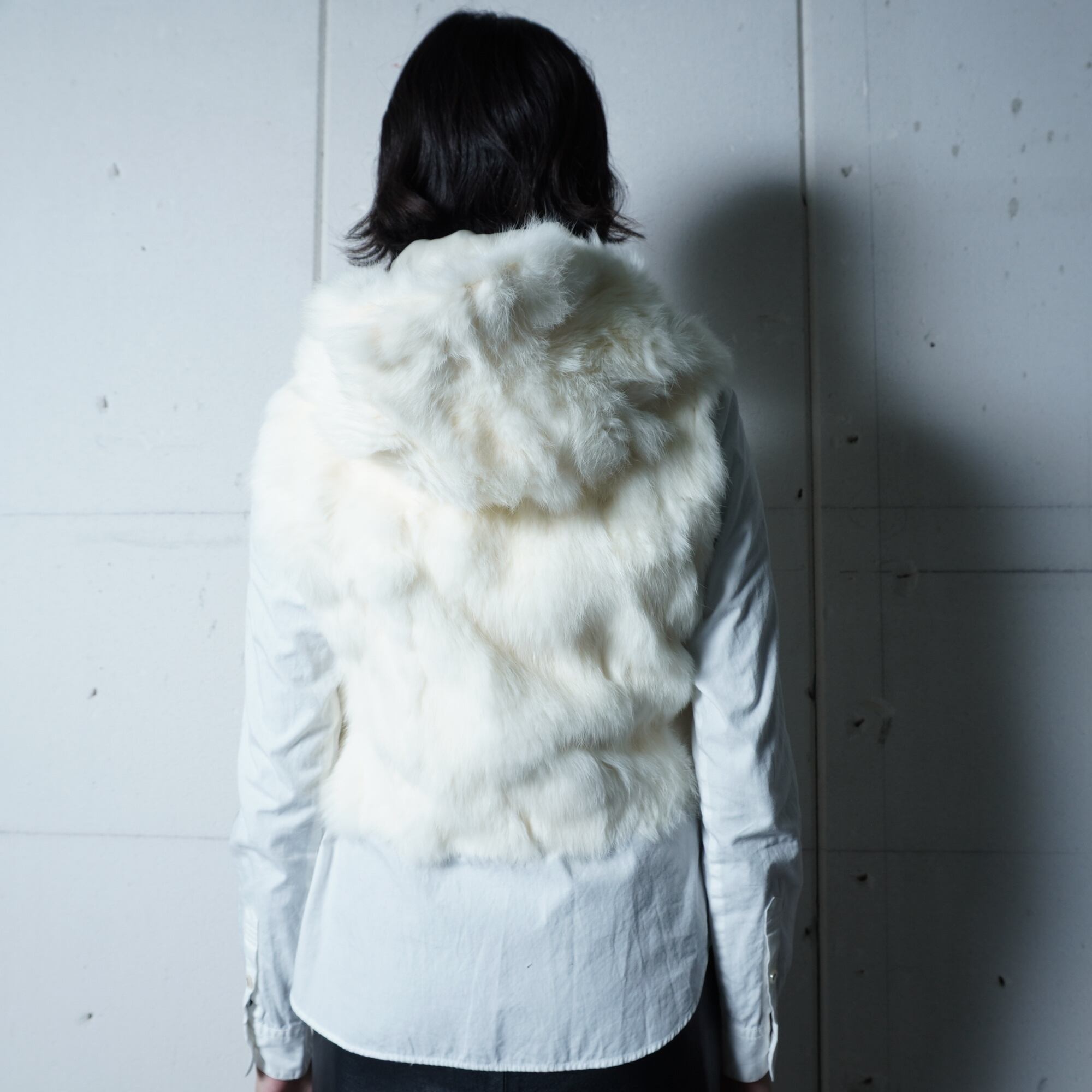 ラビットファーフードベスト | MIXHIVE