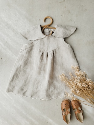 marsou /ROBE DULSE_Beige Linen(2-3y,3-4y,5-6y,7-8y)