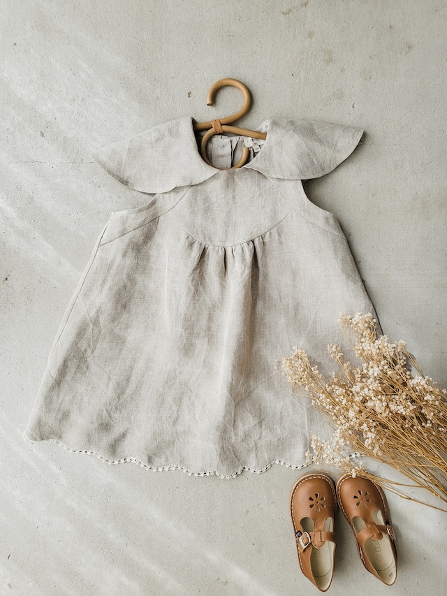 marsou /ROBE DULSE_Beige Linen(2-3y,3-4y,5-6y,7-8y)