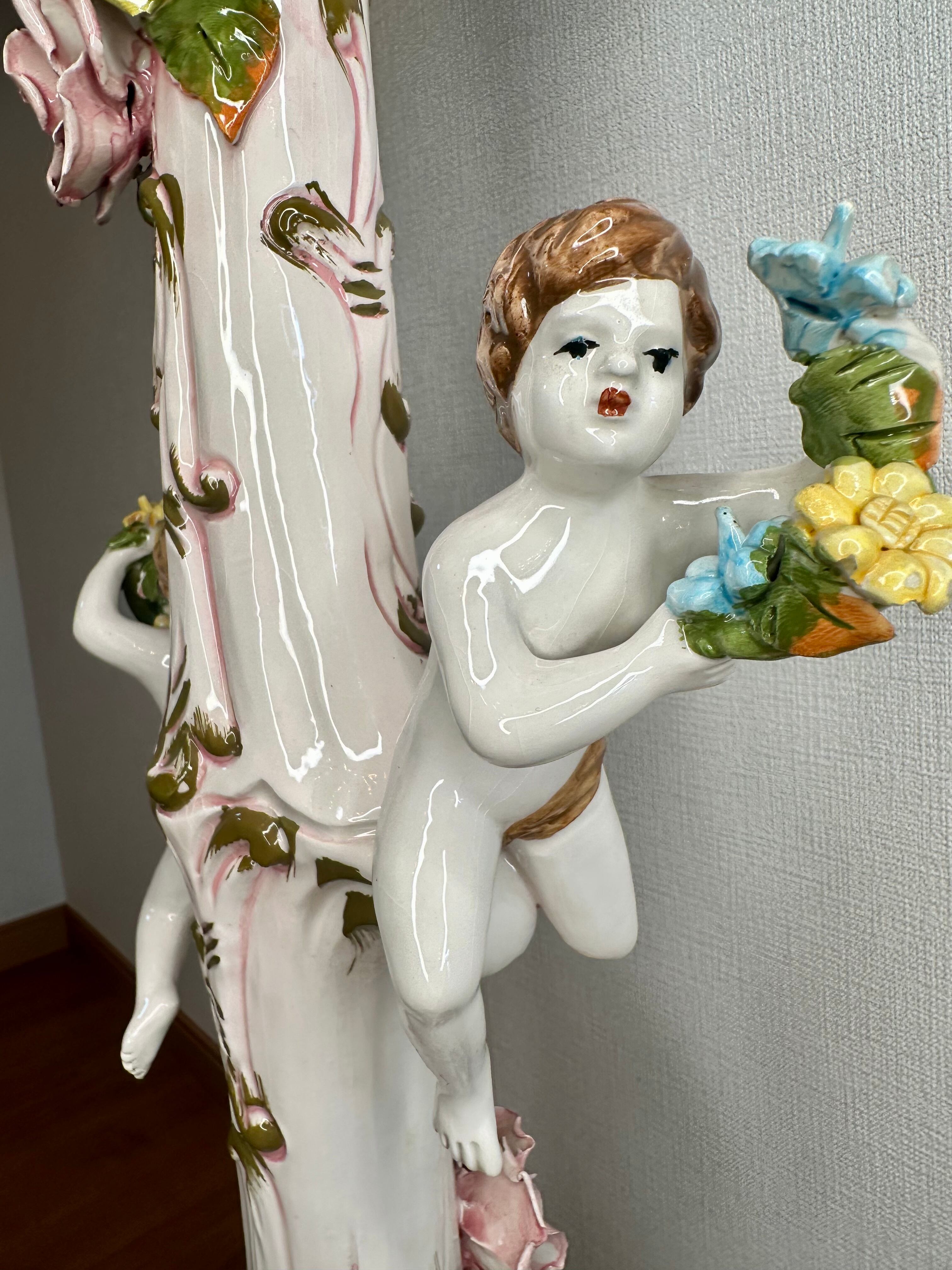 イタリア カポディモンテ 陶器スタンドライト | VINTIQUES