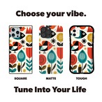 受注生産 iPhoneケース 大きな目と花の民芸シンボル柄｜シンボルモチーフ FMSY105C