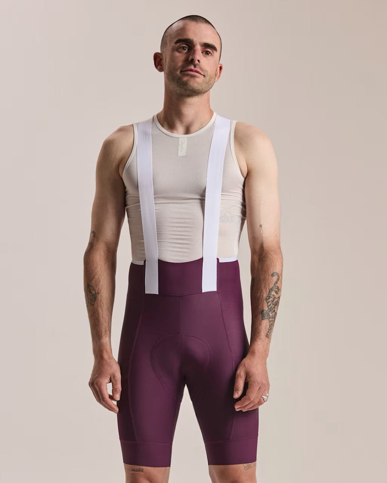 MEN'S BREVET ELEMENT CARGO BIB SHORTS PLUM/WHITE