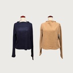 ロングスリーブがかわいい！キレイに魅せるトップス ボトルネックカットソー｜ネイビー｜サムネイル12