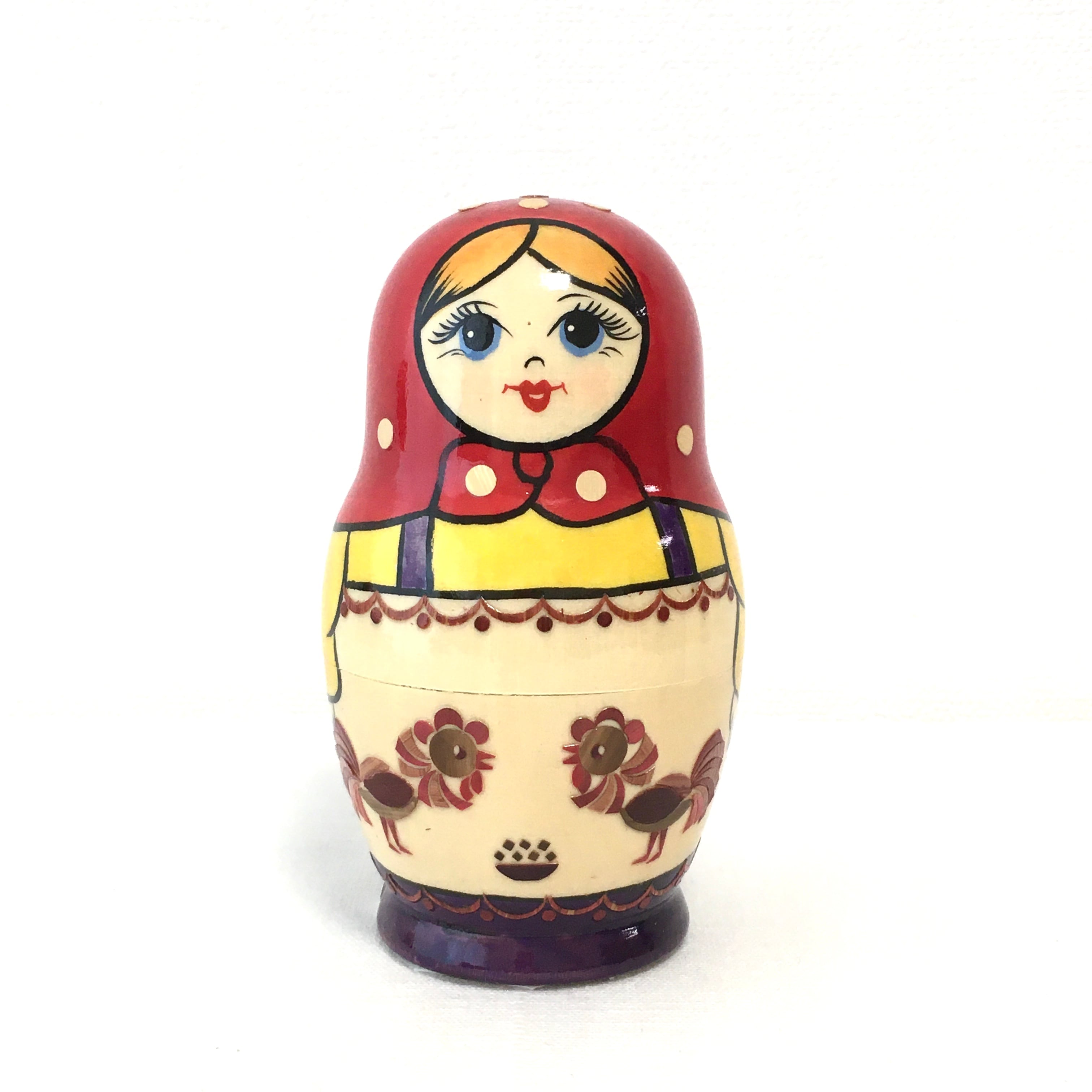 麦わら細工 マトリョーシカ 11cm 6ピース 藁象嵌 ひよこ | 世界の雑貨