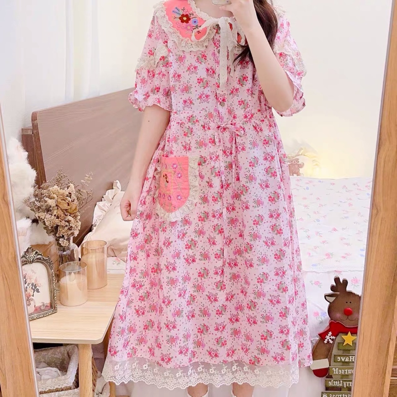 ワンピース 花柄 ベージュ ピンク ワンピース 黄色 ワンピース ピンク 