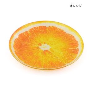 【オレンジ】ガラスプレート フルーツ【キッチン雑貨/Brounie１】