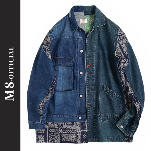 asymmetry patchwork denim jacket 1color M0582