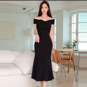 ★送料無料★XL(13号)☆オフショルダー胸タックのドレスワンピ(OPN4192）