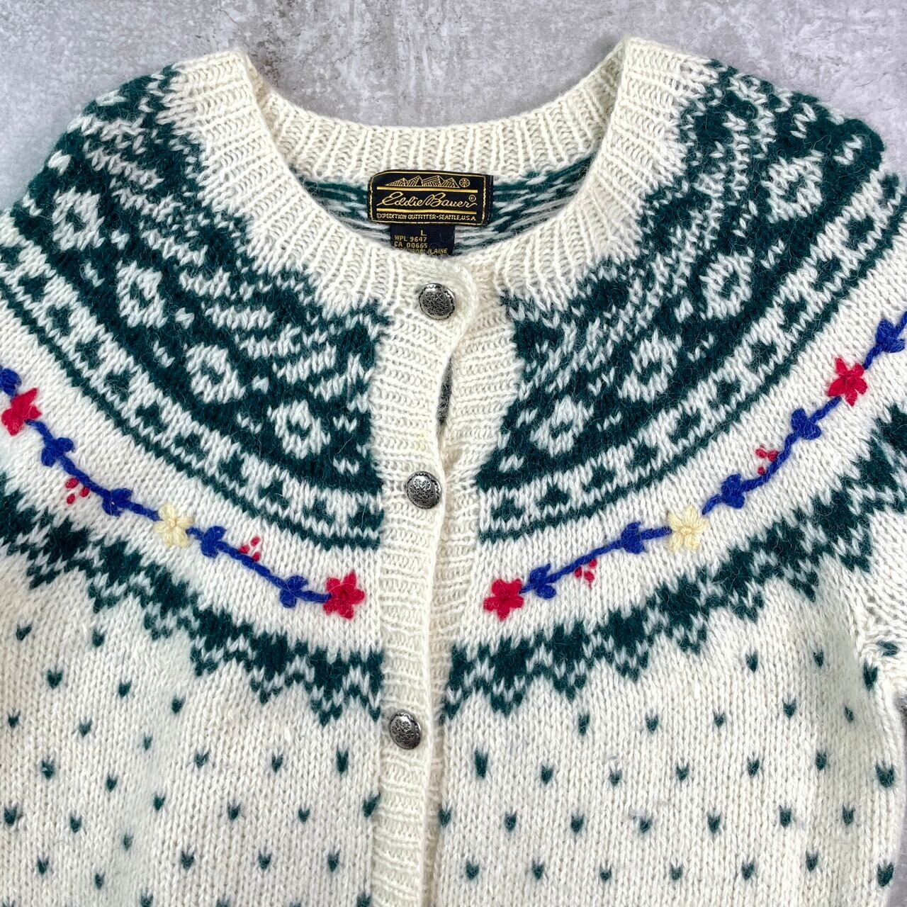 80年代 Eddie Bauer エディーバウアー ノルディック柄 バーズアイ