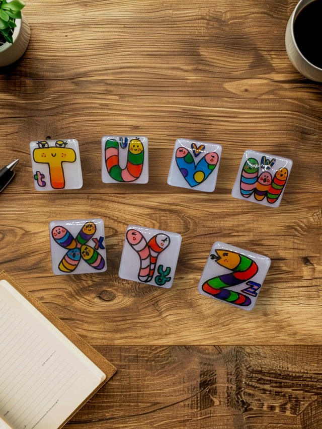 変形型アルファベット★ピンバッジTUVWXYZ変形型アルファベット★ピンバッジTUVWXYZ