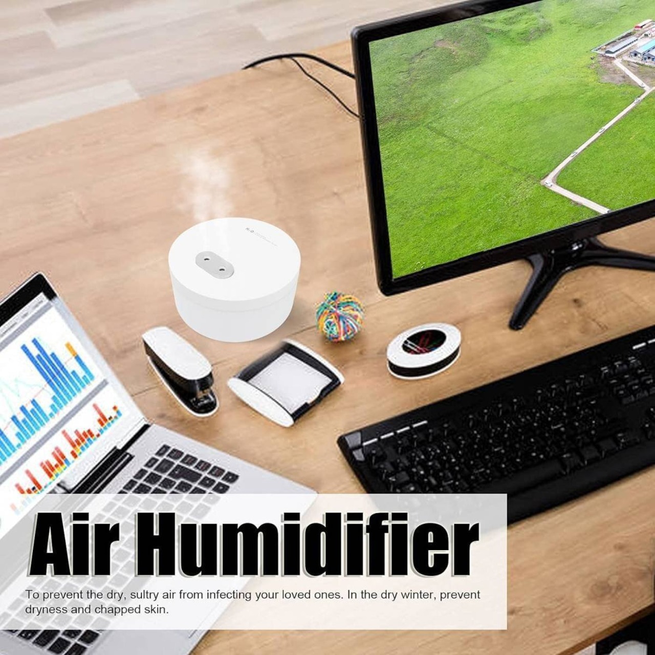 空気加湿器 1000ml ミニ 加湿器 サイレント 噴霧 アロマディフューザー ライト付き アロマセラピー ディフューザー