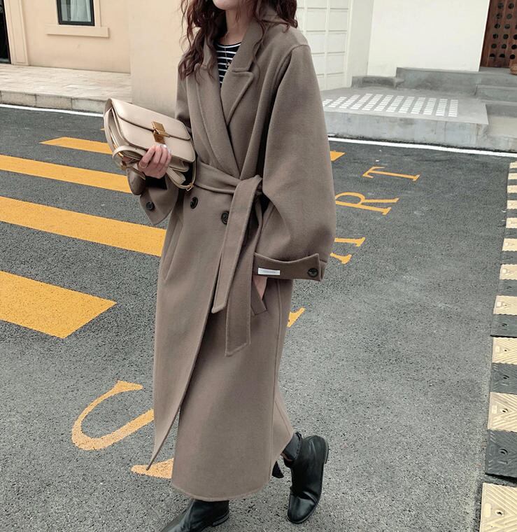 即納 大人女子 ガウンコート ロングコート 大人女子 ココア Mサイズ シンプル 着回し 女っぽ 通勤 デート 女子会 Lamitte Deco トレンド 韓国ファッション ショップ Base店