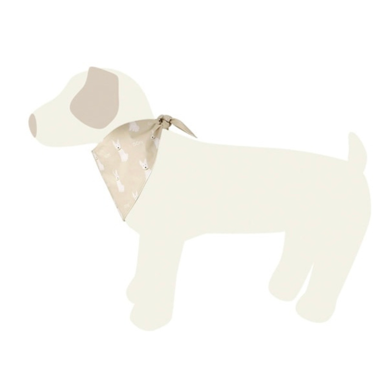 【予約】[ GOPE ] Picture Dog Bandana｜WHITE × BEIGE - 4