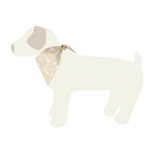 【予約】[ GOPE ] Picture Dog Bandana｜WHITE × BEIGE