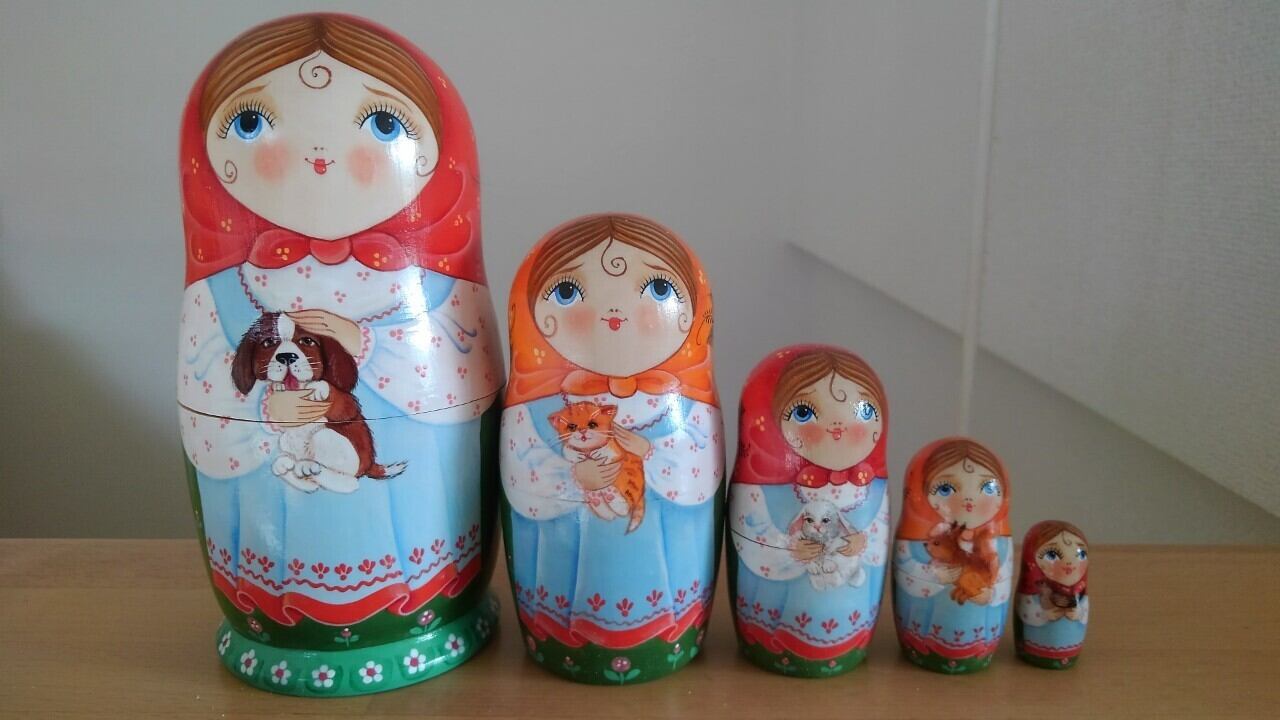 ロシア雑貨☆ユリの花スズランの妖精エッグオーナメントマトリョーシカ